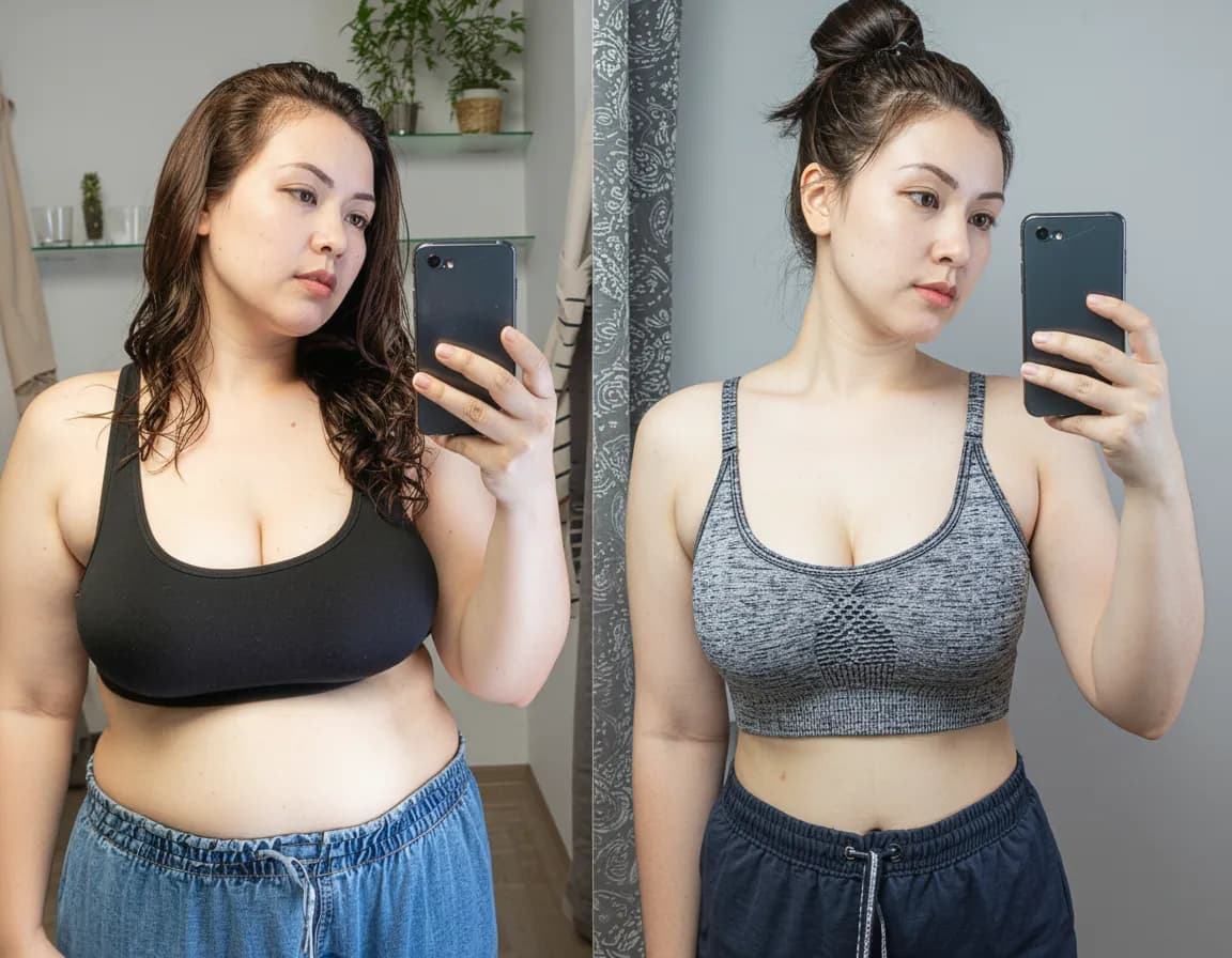 Before and after photo of Jessica